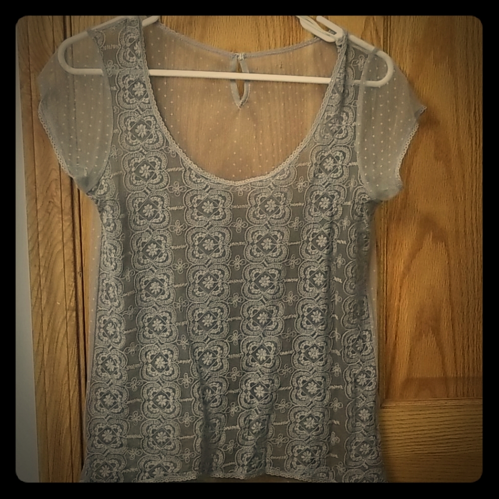 Grey lace shirt